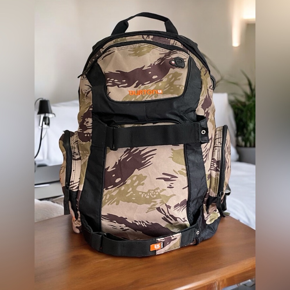 Burton Laptop Backpack in Tan, Olive & Black Camo